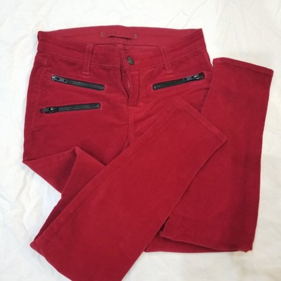 J Brand Zoey Great Red Skinny Corduroy Zipper size 24 (195) - Picture 5 of 9